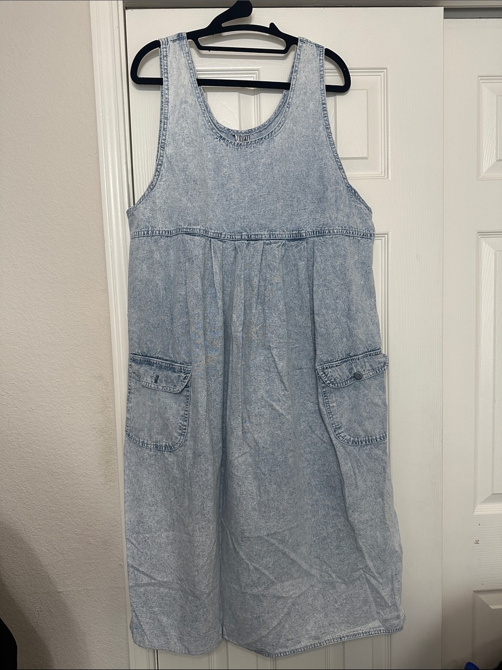 Gitano Light Blue Denim Pinafore Dress with Patch Pockets